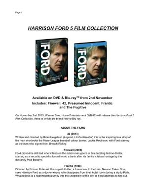Harrison Ford 5 Film Collection