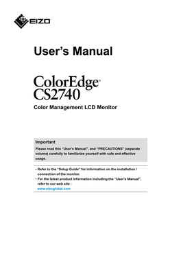 Coloredge CS2740 User's Manual