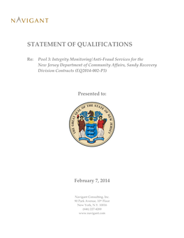 Statement of Qualifications