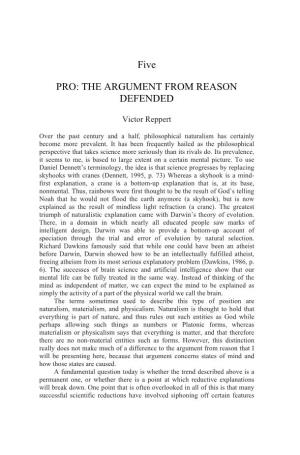 The Argument from Reason Defended