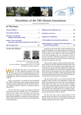 Newsletter of the VKI Alumni Association ISSUE 29, DECEMBER 2019 in This Issue