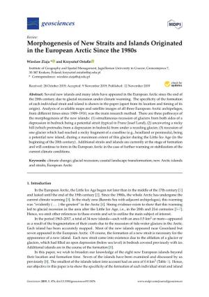 Morphogenesis of New Straits and Islands Originated in the European Arctic Since the 1980S