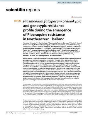 Plasmodium Falciparum Phenotypic and Genotypic Resistance Profile