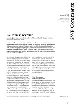 No Dream in Georgia? Domestic Quarrels and Local Elections Show
