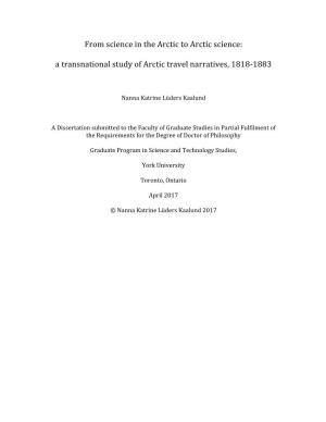 A Transnational Study of Arctic Travel Narratives, 1818-1883