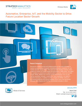 Strategy Analytics’ Status Update and Outlook for Location-Based Services Growth in These Areas
