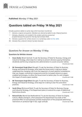 View Questions Tabled on PDF File 0.16 MB