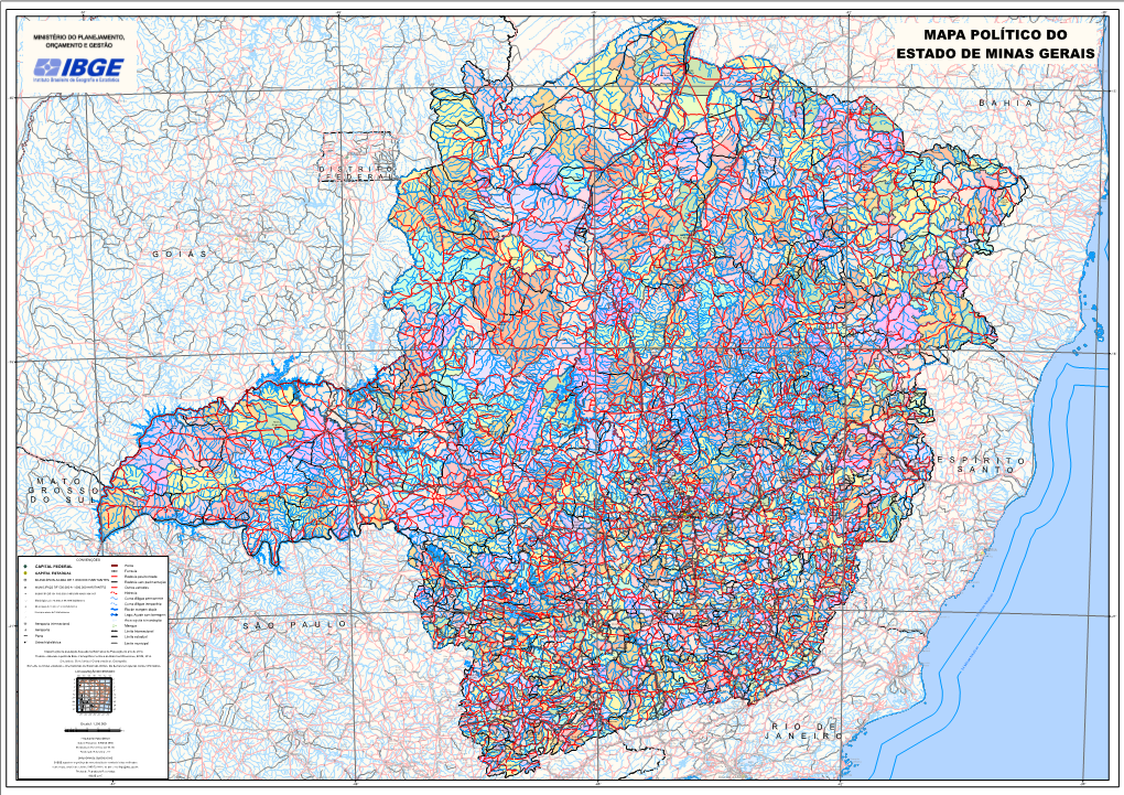 Mapa Político Do Estado De Minas Gerais