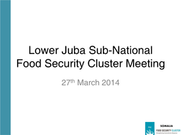 Lower Juba Sub-National Food Security Cluster Meeting