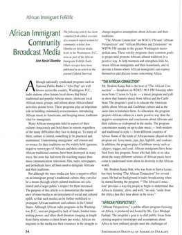 African Immigrant Communiry Broadcast Media