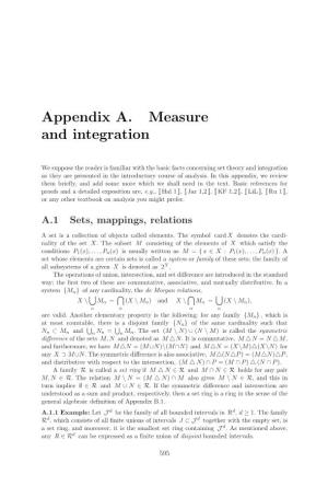 Appendix A. Measure and Integration