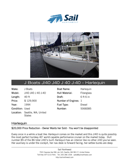 J Boats J/40 J40 J 40 J-40 – Harlequin