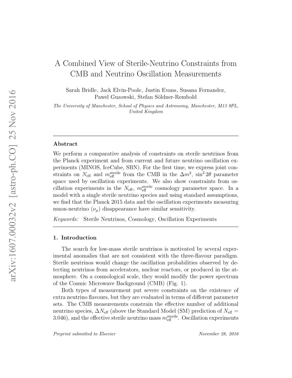 A Combined View of Sterile-Neutrino Constraints from CMB and Neutrino Oscillation Measurements