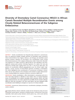 Diversity of Dromedary Camel Coronavirus HKU23 in African