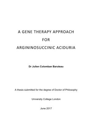 A Gene Therapy Approach for Argininosuccinic Aciduria