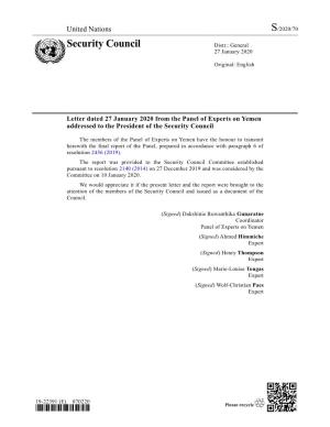 Security Council Distr.: General 27 January 2020