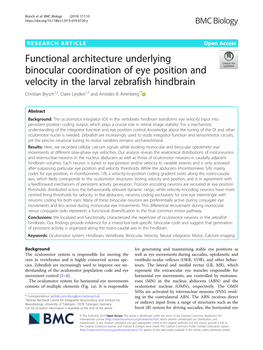 Functional Architecture Underlying Binocular Coordination of Eye