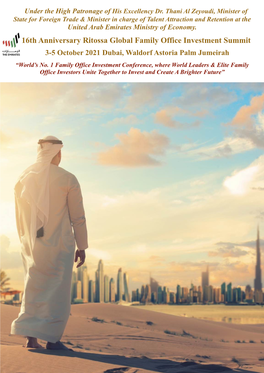 Dubai's 16Th Global Family Office Investment Summit October 2021