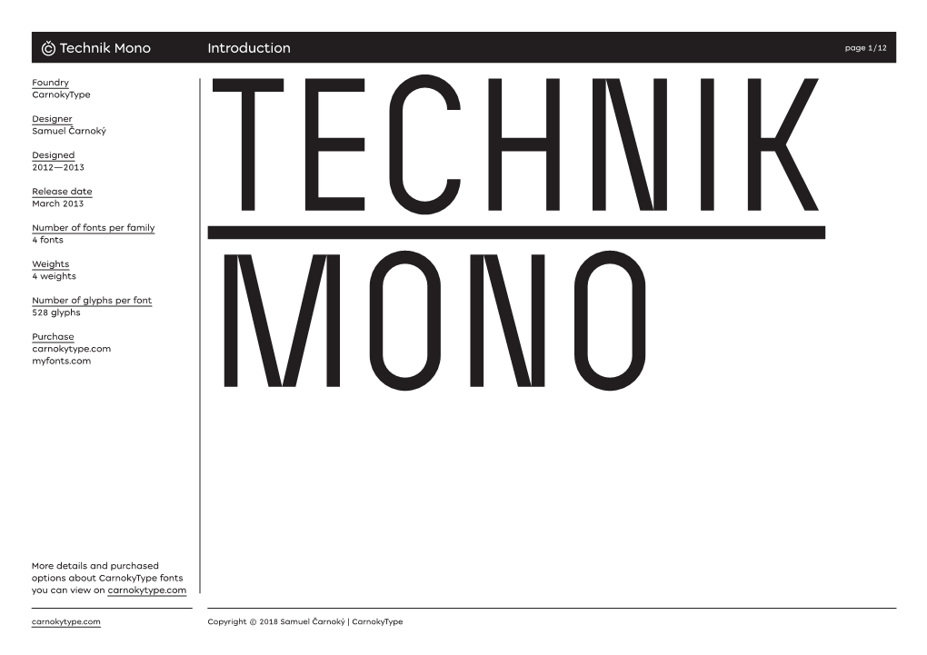 Technik Mono Introduction Page 1 / 12