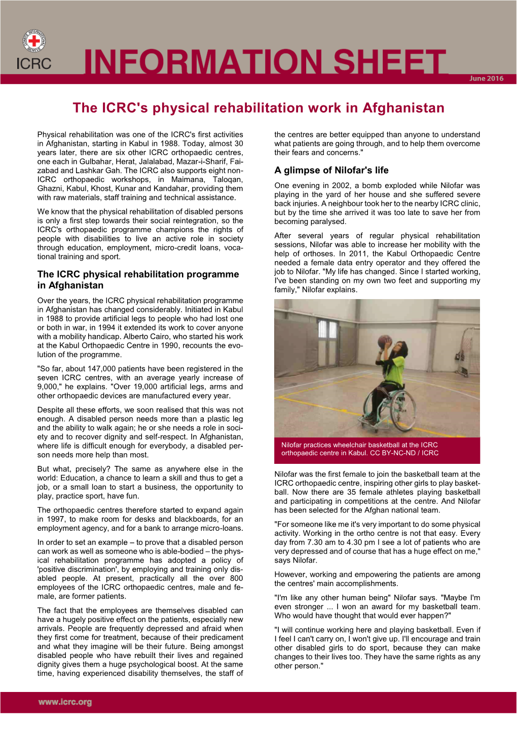 ICRC Physical Rehabilitation in Afghanistan