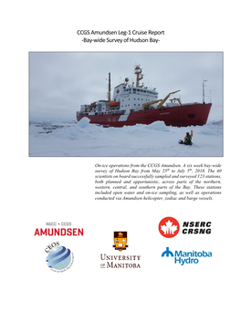 CCGS Amundsen Leg-1 Cruise Report -Bay-Wide Survey of Hudson Bay