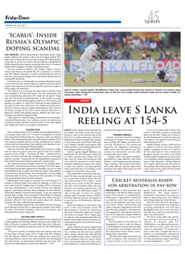 India Leave S Lanka Reeling at 154-5