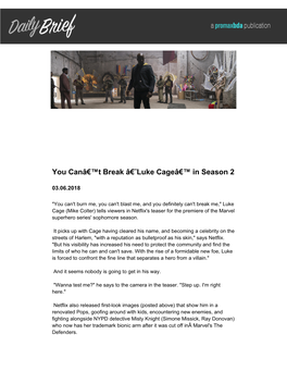 You Canâ€™T Break Â€˜Luke Cageâ€™ in Season 2