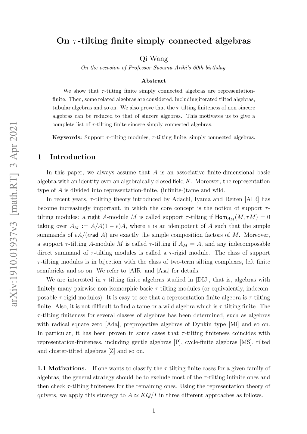 On Τ-Tilting Finite Simply Connected Algebras