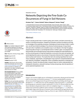 Networks Depicting the Fine-Scale Co-Occurrences of Fungi in Soil