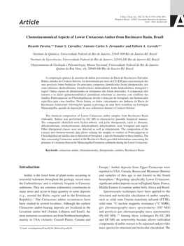 Chemotaxonomical Aspects of Lower Cretaceous Amber from Recôncavo Basin, Brazil