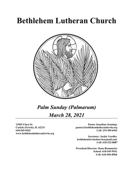 Church Bulletin for Palm Sunday