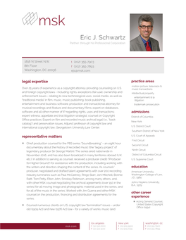 Eric J. Schwartz Partner, Through His Professional Corporation