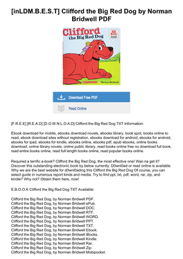 Clifford the Big Red Dog by Norman Bridwell PDF
