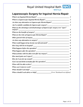 Laparoscopic Surgery for Inguinal Hernia Repair