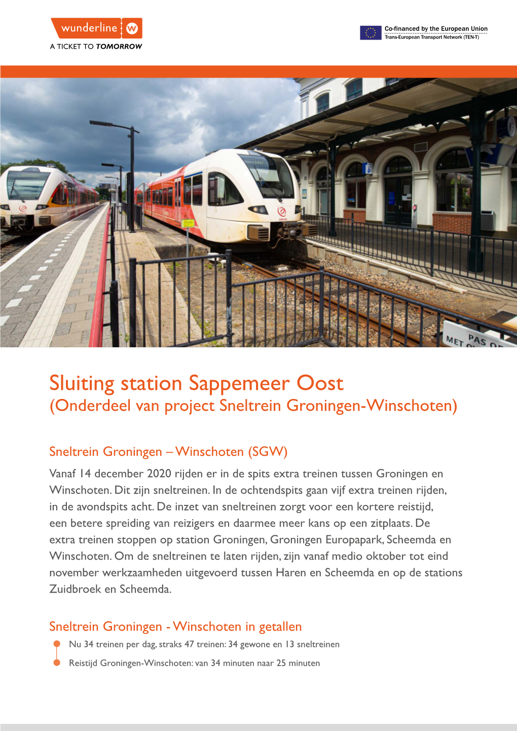 Factsheet Sluiting Station Sappemeer Oost