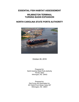 Essential Fish Habitat Assessement Wilmington Terminal Turning Basin