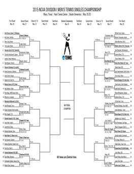 2015 Ncaa Division I Men's Tennis Singles Championship