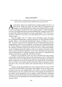 Adrian MANDZY Stories of Khmelnytsky