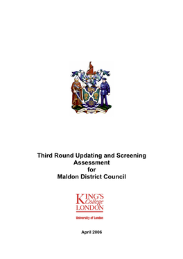 Third Round Updating and Screening Assessment for Maldon District Council