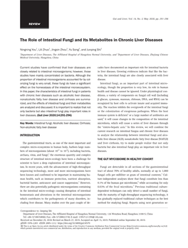 The Role of Intestinal Fungi and Its Metabolites in Chronic Liver Diseases