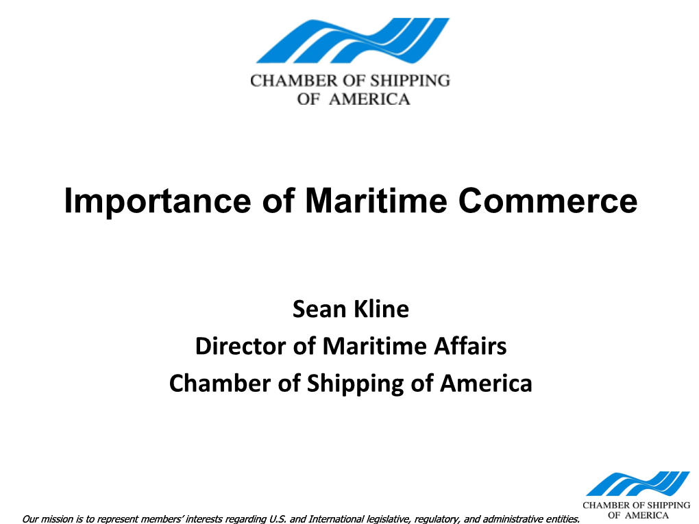 Importance of Maritime Commerce