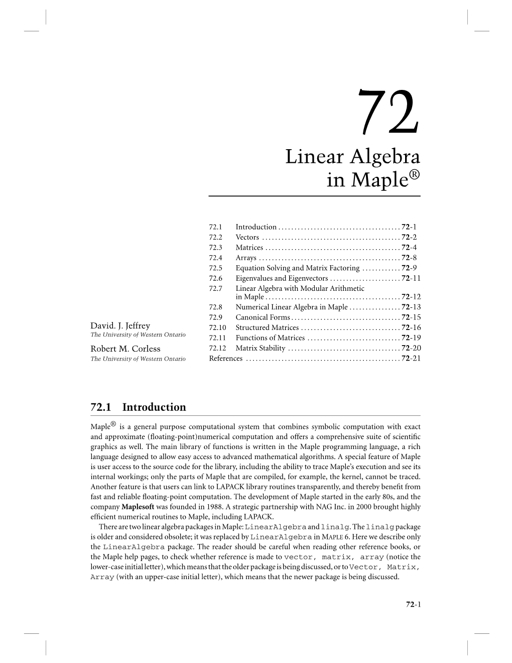 Linear Algebra in Maple®