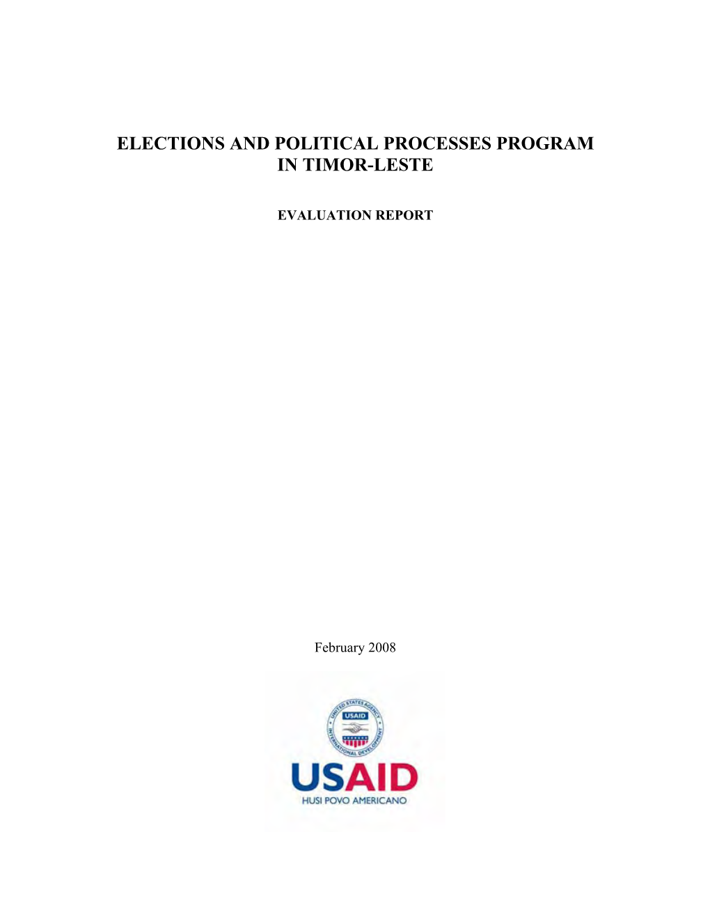 Elections and Political Processes Program in Timor-Leste