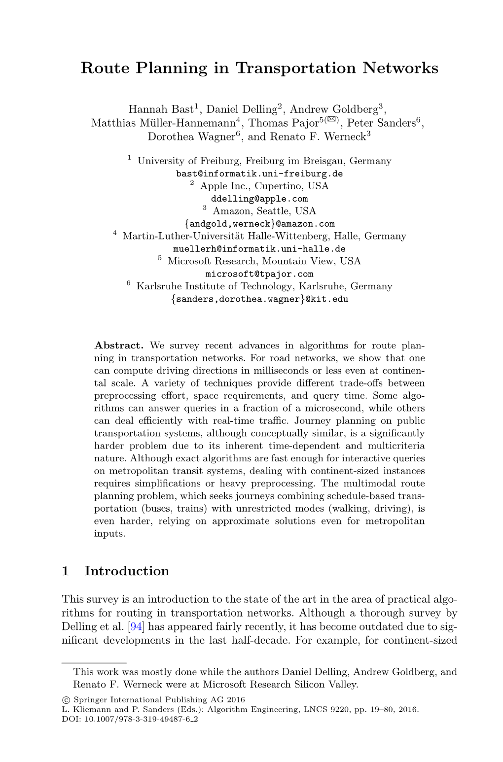 Route Planning in Transportation Networks