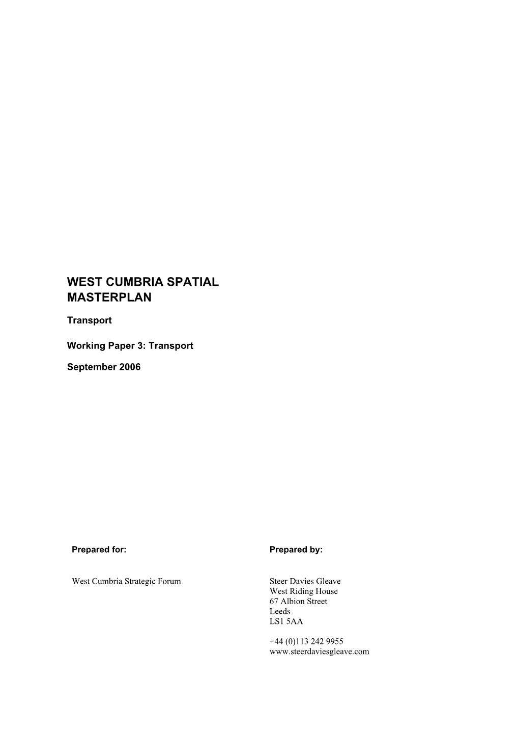 West Cumbria Spatial Masterplan