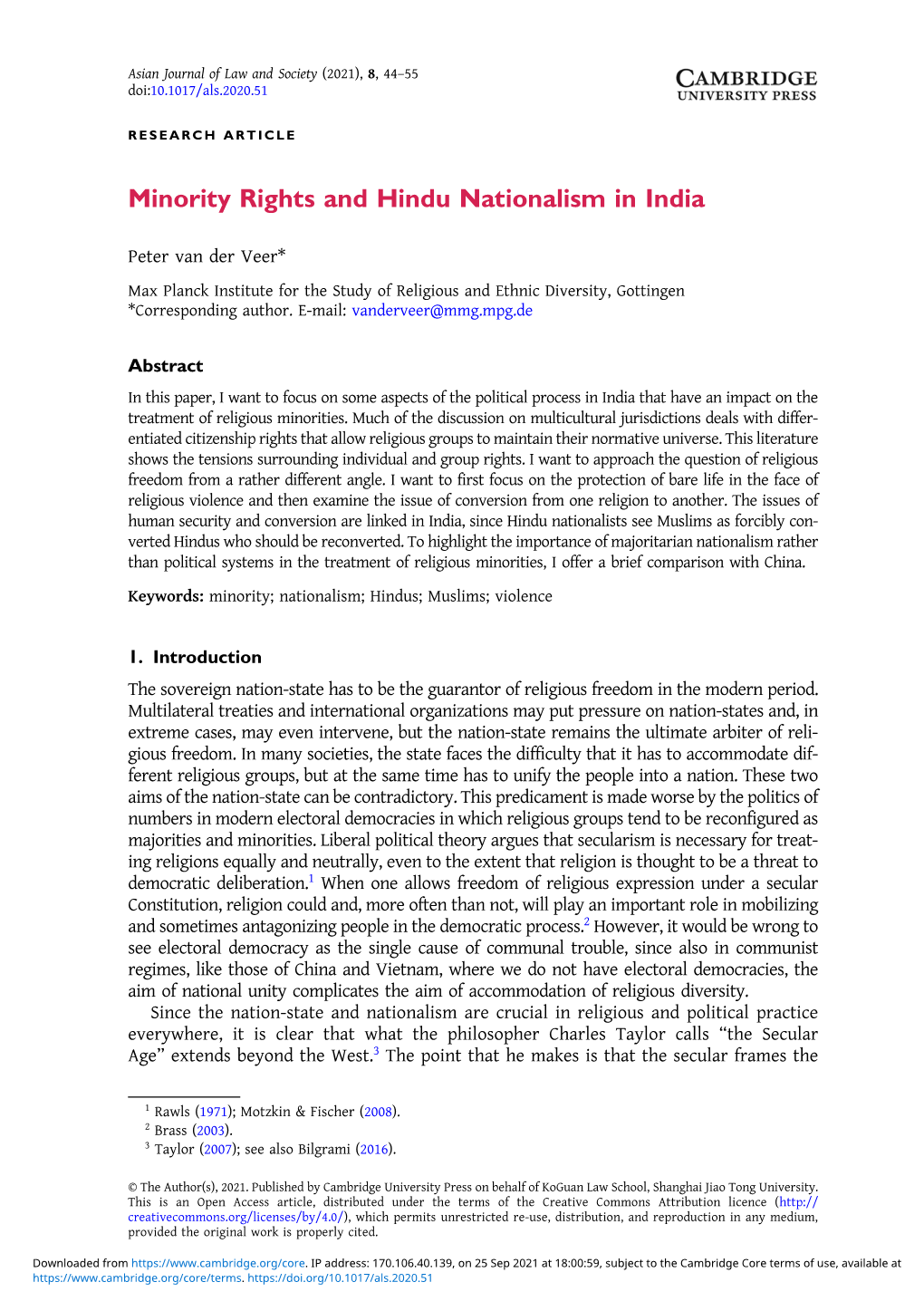 Minority Rights and Hindu Nationalism in India