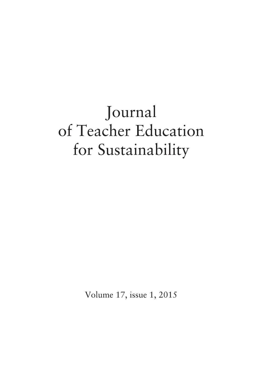 JTEFS Volume 17(1)2015