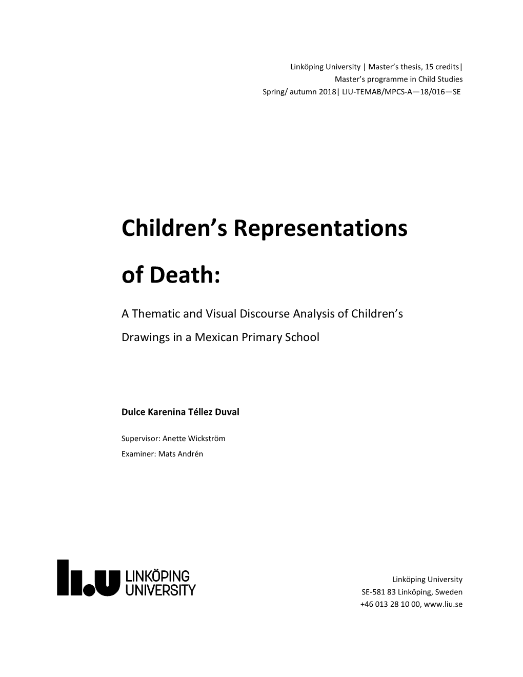 Children's Representations of Death