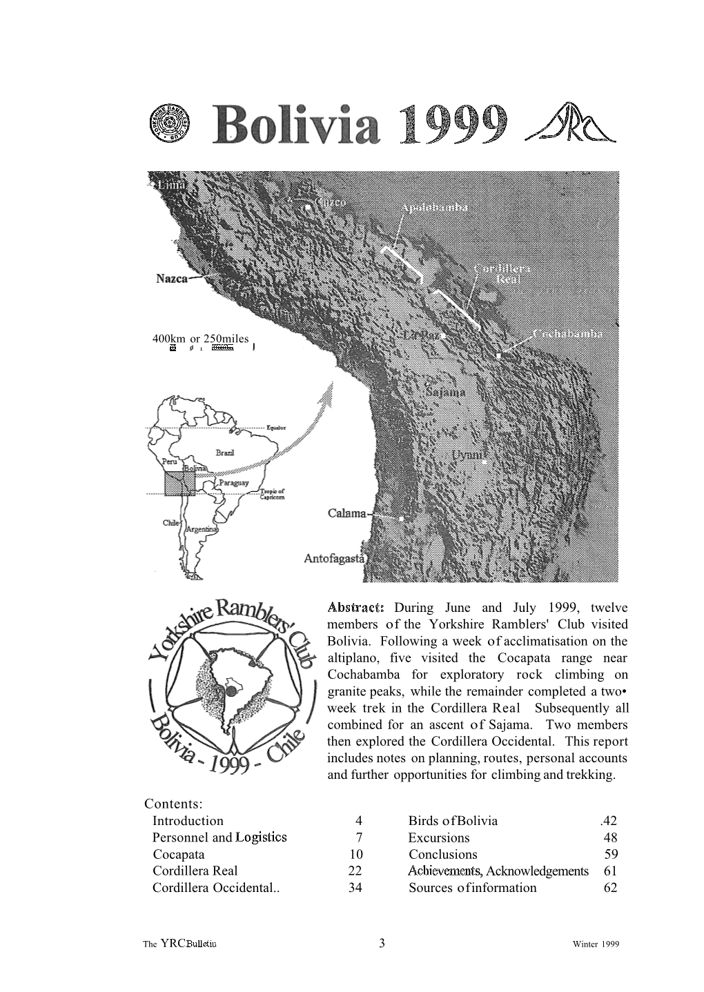 1999 Bolivia Expedition Report