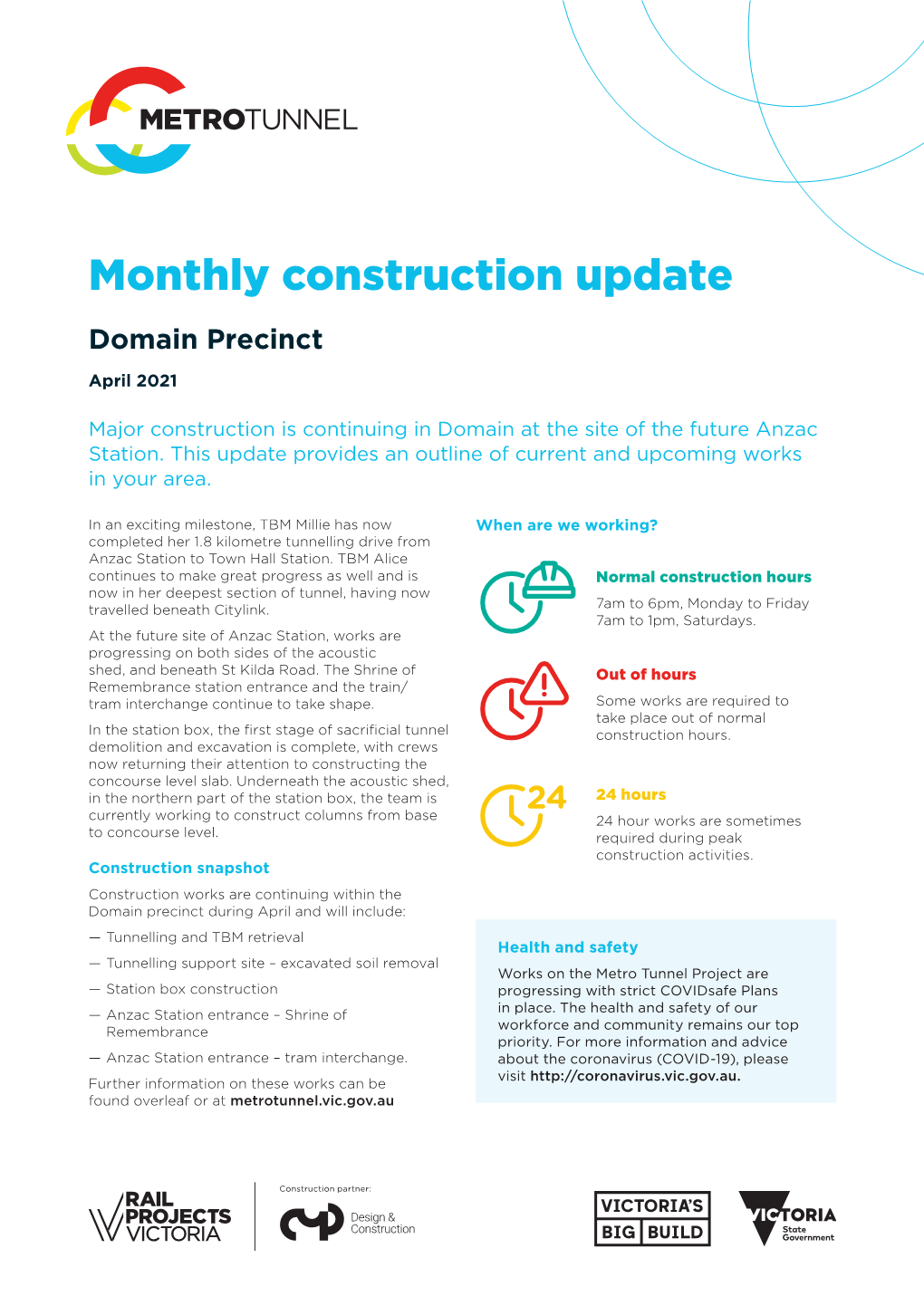 Domain Precinct Construction Update, April 2021